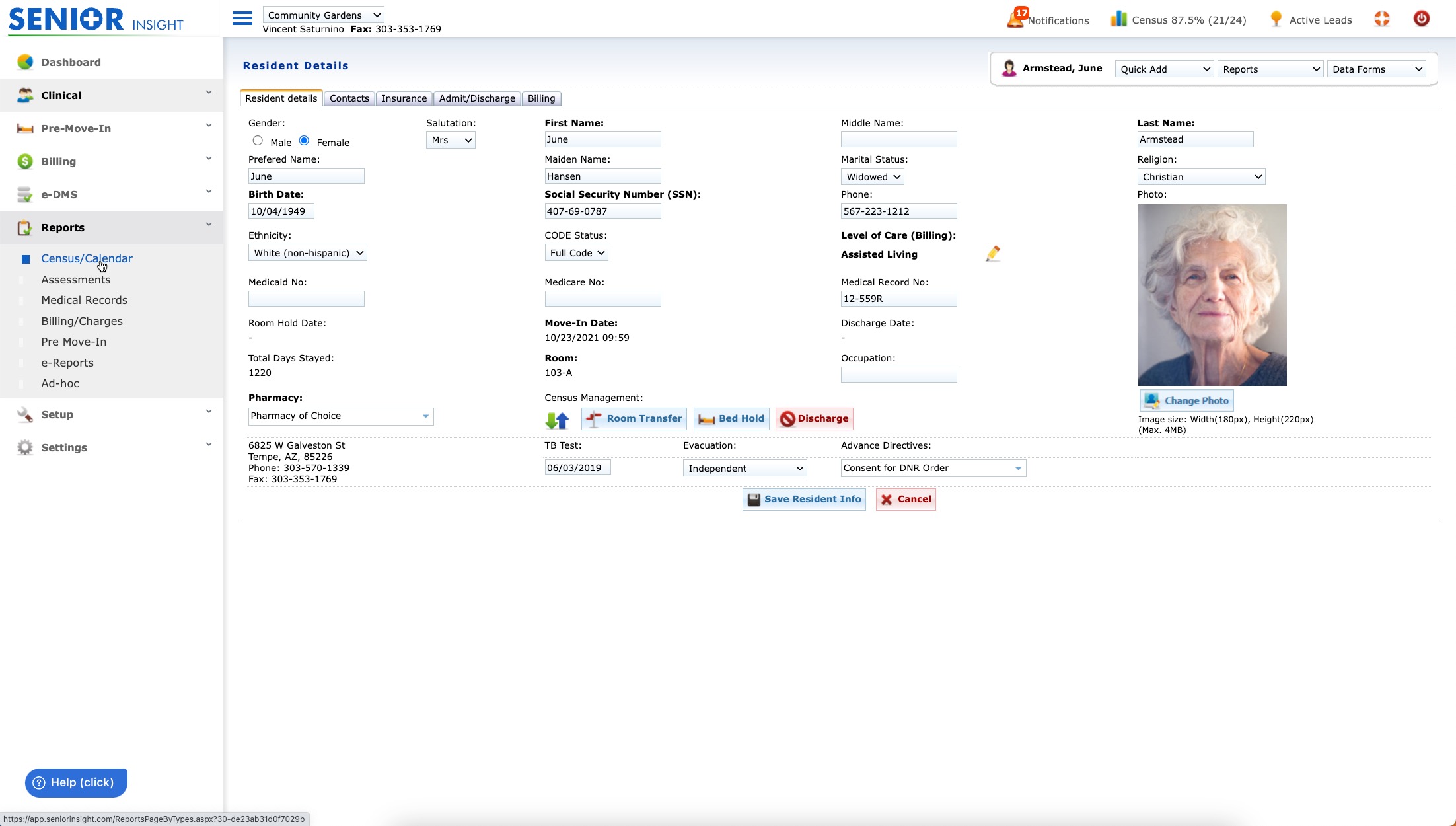 screenshot of Senior Insight